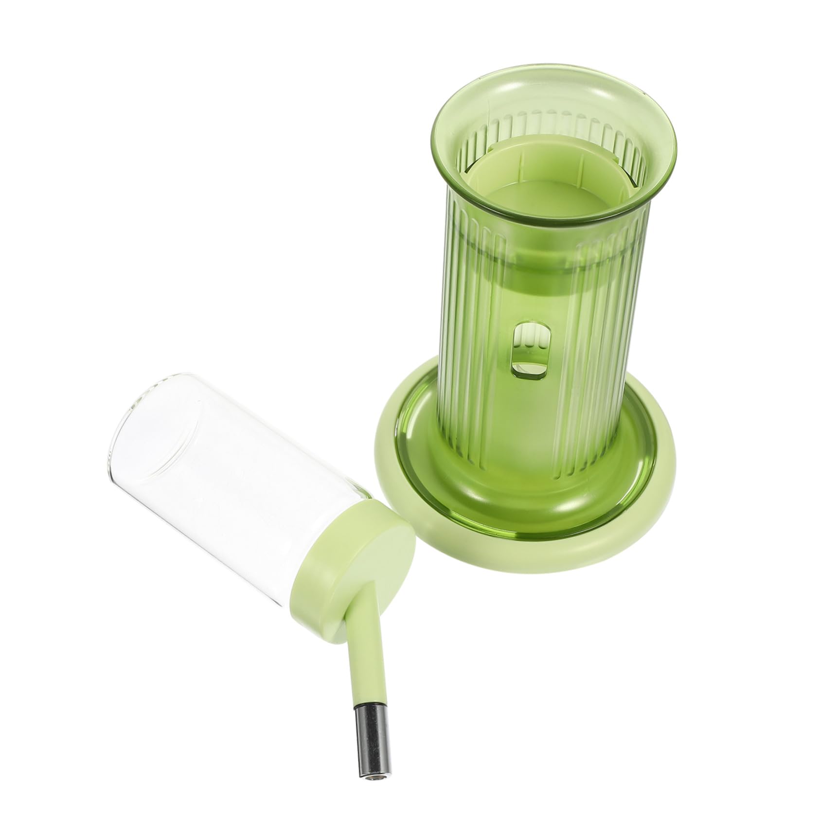 Hohopeti Distributeur d'eau Vertical pour Petits Animaux Biberon Délicat en Polypropylène Vert, Design Pratique et Facile à Utiliser, Accessoire pour Chinchillas