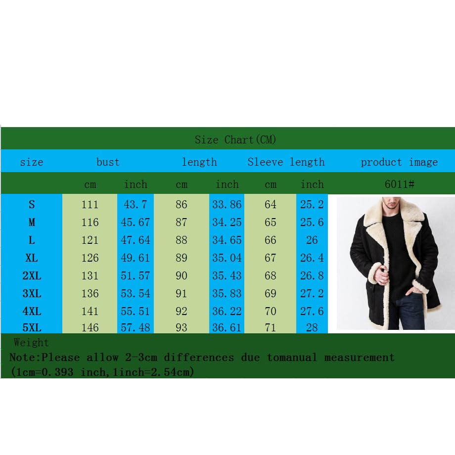 SXHEYUY Chaqueta Piel Oveja Vintage para Hombre Forro Polar Piel Sintética Borreguito Engrosar Abrigo Cálido De Invierno Ropa De Abrigo