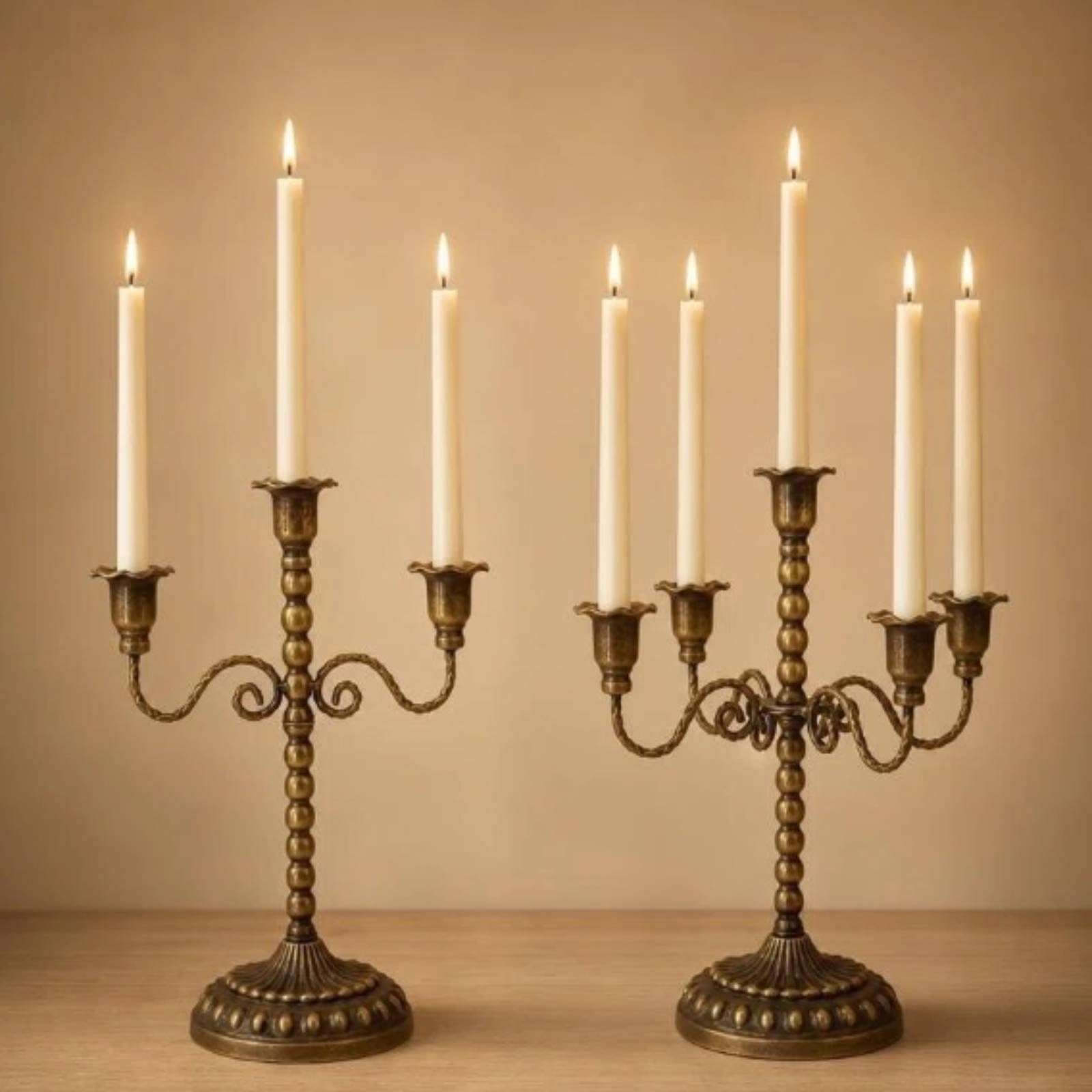 Portacandele in Metallo con E Ornamentali per Mensola E Tavolo Decorazione Classica, style to 1