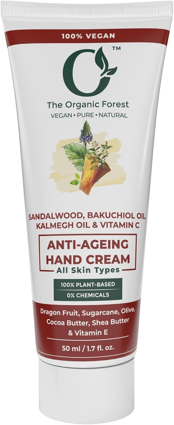 Plant Based Anti Aging Hand Cream – Best Handcream for Very Dry, Cracked Hands with SPF – Night Cream for Women & Men - Organic Vegan Hand & Nail Cream – Natural Moisturizer for Working Hands