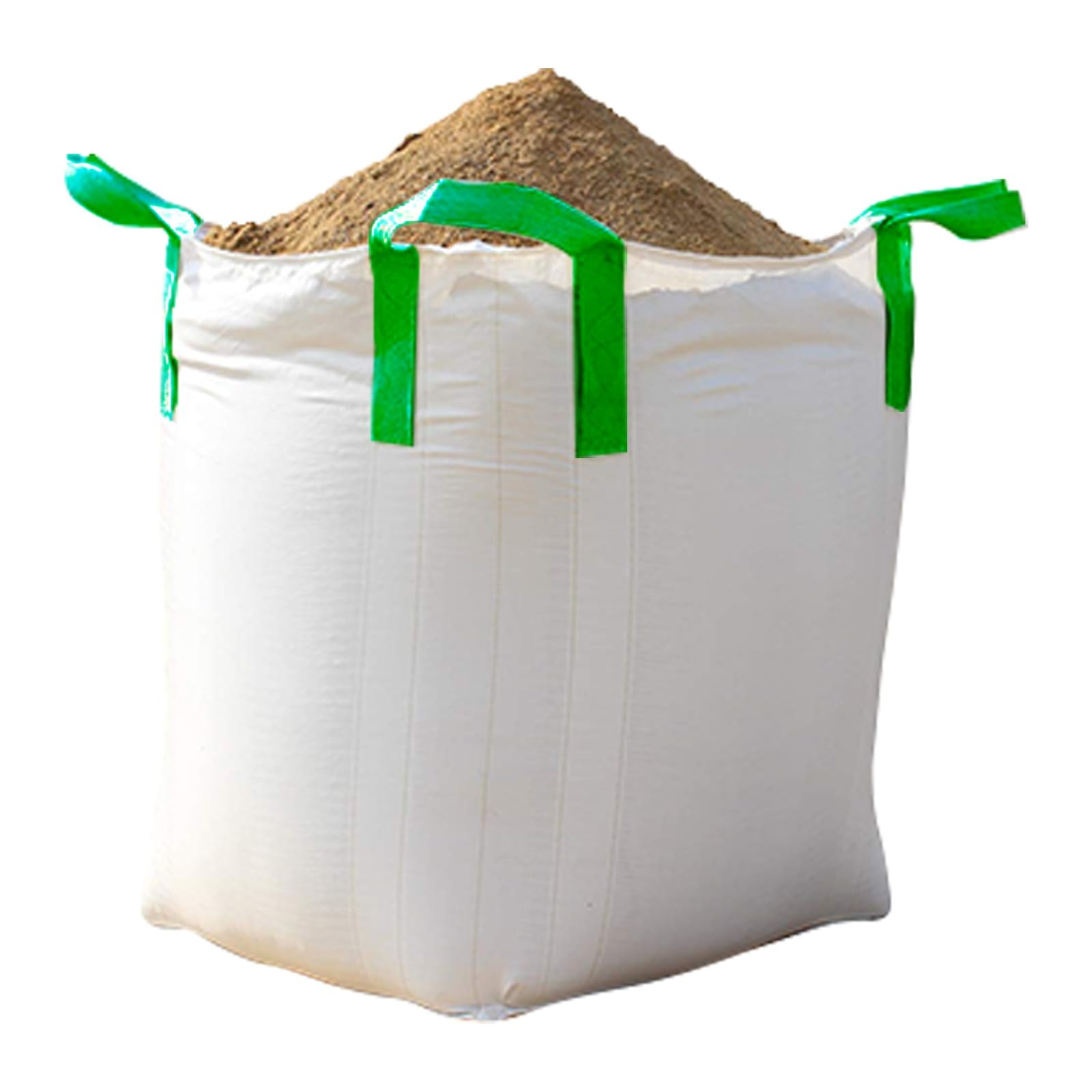 One Tonne Bag FIBC Bulk Bag - Heavy Duty Garden Waste Builder Jumbo Storage Sack 80 x 80 x 80 cm with Green Loop, Pack of 1 Capacity 2200 lbs