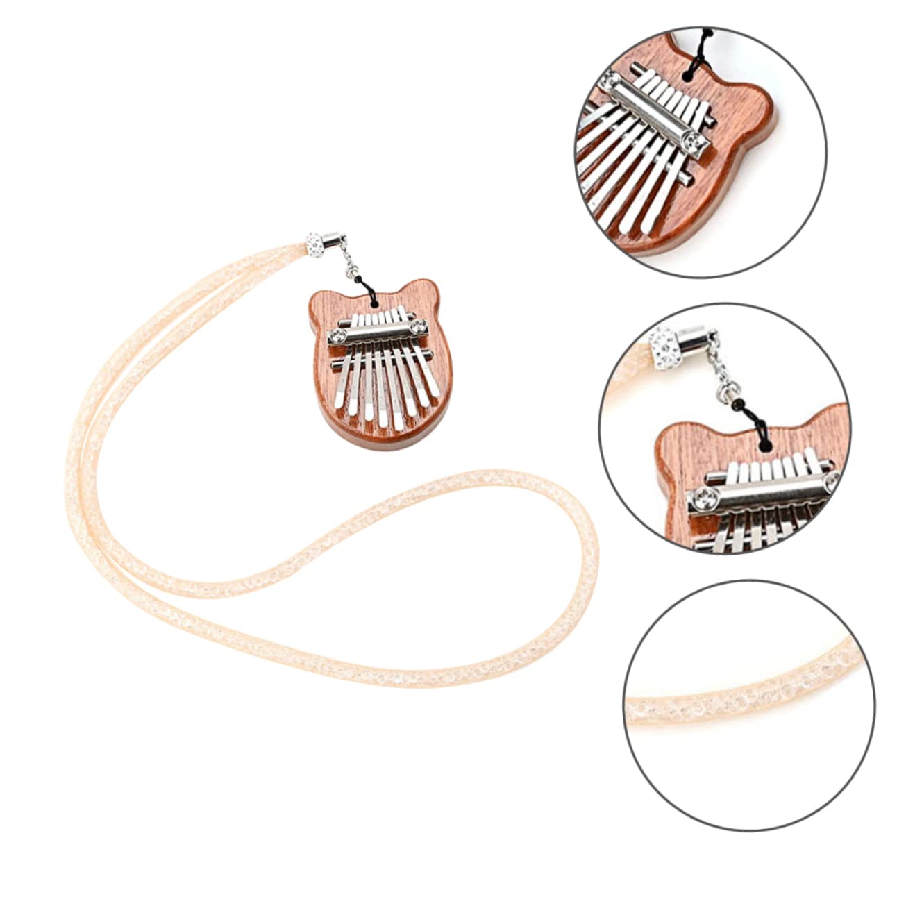 TOYANDONA 3kawałki Miniaturowa Kalimba z Drewna Instrument Muzyczny Do Gry Domu Etui i Ergonomiczny Kształt Dla Łatwego Odtwarzania Melodii
