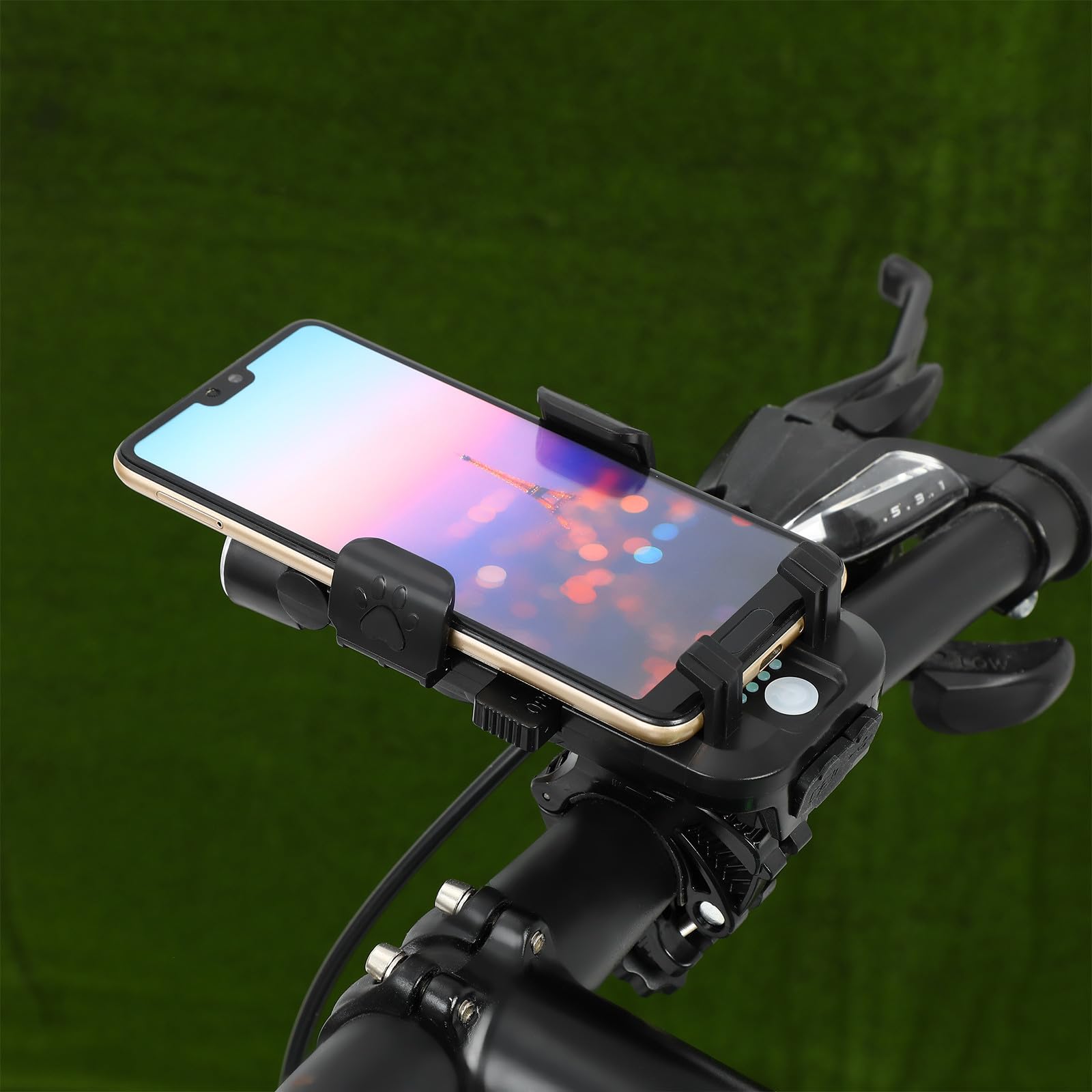 Luces LED para Bicicleta Batería de Gran Capacidad 4000 Mah, Soporte Ajustable para Teléfono, Diseño Dual LED y Material Abs para Ciclismo Diario y Paseos Nocturnos