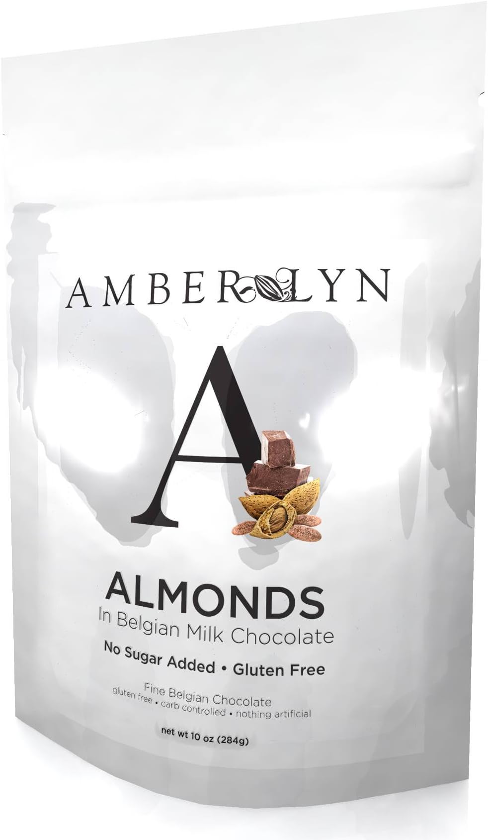 Amber Lyn Milk Chocolate Covered Almonds - No Sugar Added (10 oz. bag)