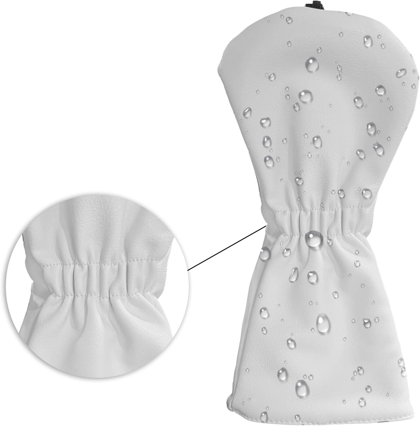 Andux 3pcs/Set Tee Pattern PU Golf Wood Club Head Covers 460cc Driver Covers with Long Neck