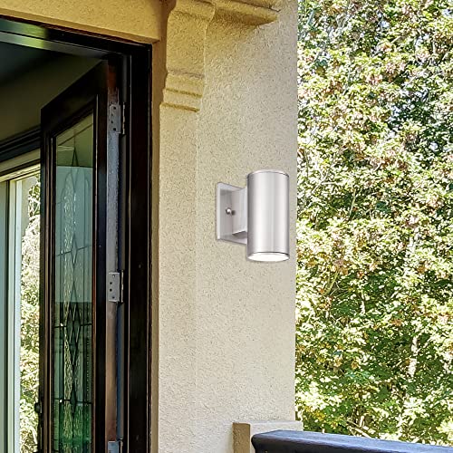 Designers Fountain LED33001-SP Barrow Outdoor Integrated Led Wall Lantern Sconce, 3000K Soft White, 440 Lumens, Satin Platinum thumb #1