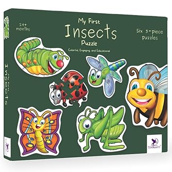 TOYKRAFTT Toddler Puzzles Set - 3 Piece Kids Puzzle for 2-3 Years, Educational Jigsaw Puzzle | My First Insects Puzzles - image, photos