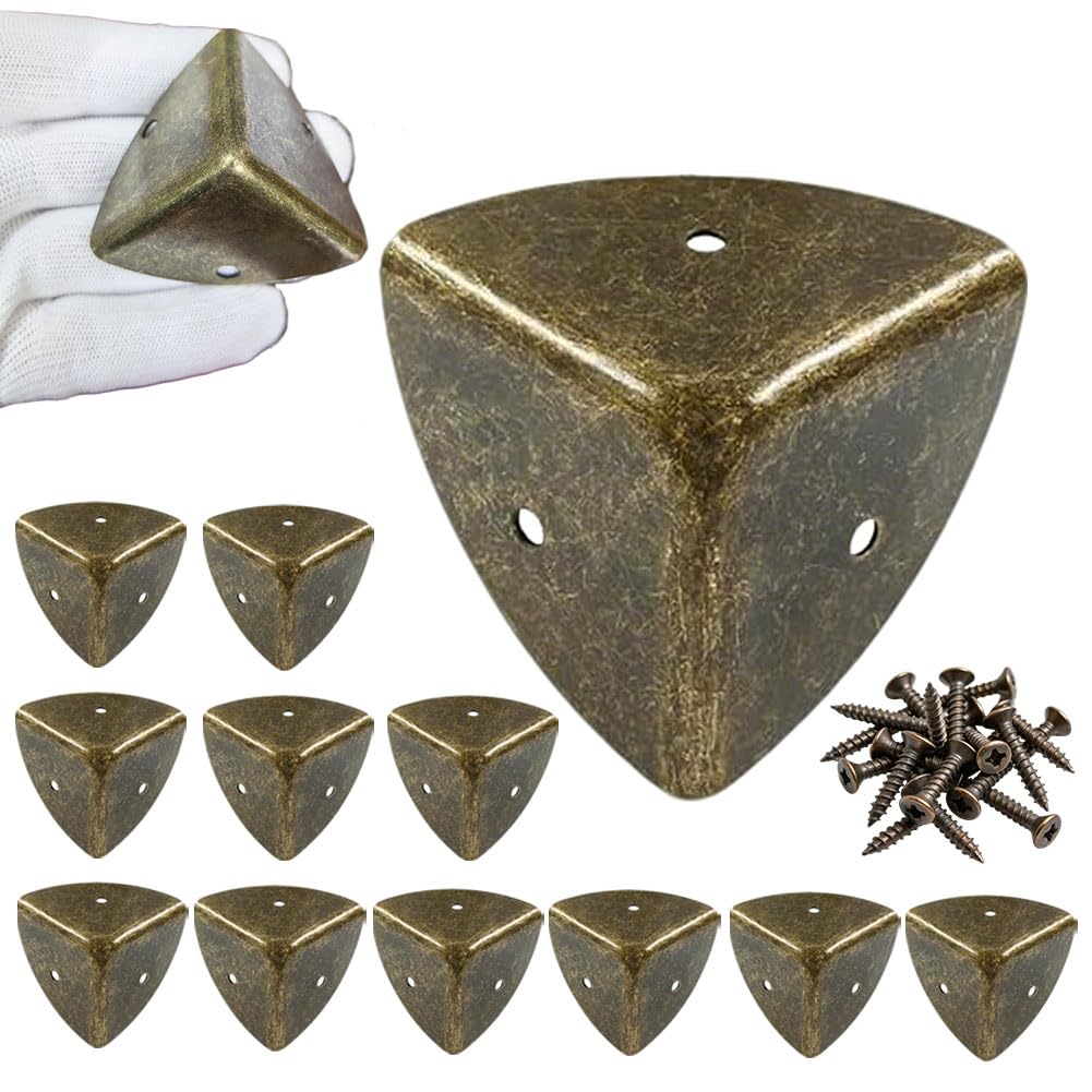 Protection d'angle antique en bronze pour la quincaillerie d'armoire et de porte