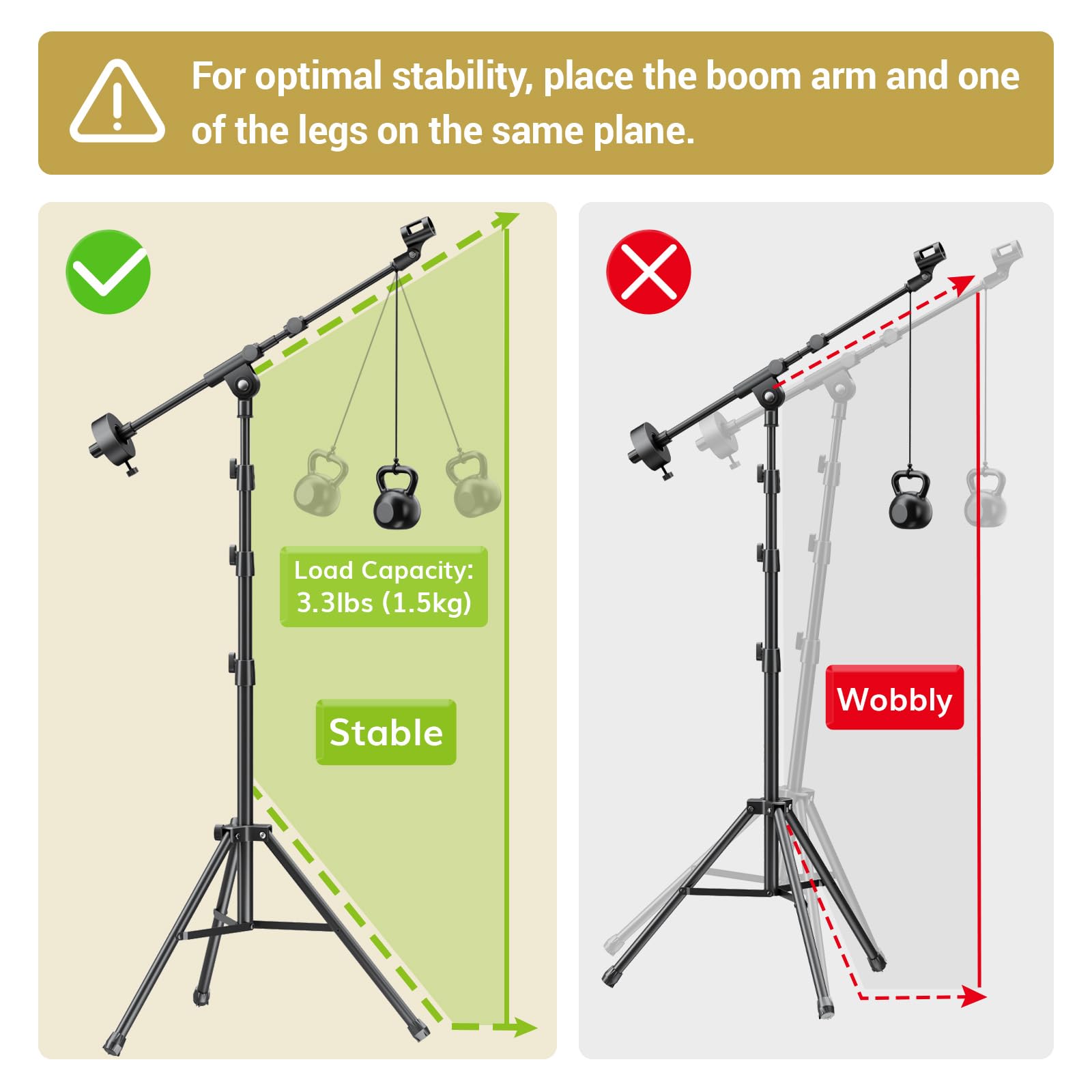 TONOR Microphone Stand with Tablet Holder, Cup Tray, Extra Weights, Tripod Boom Arm for Floor, Adjustable Height and Angle, Heavy Duty Stand with Carrying Bag, Pad Clamp, Compatible with Yeti, T35+