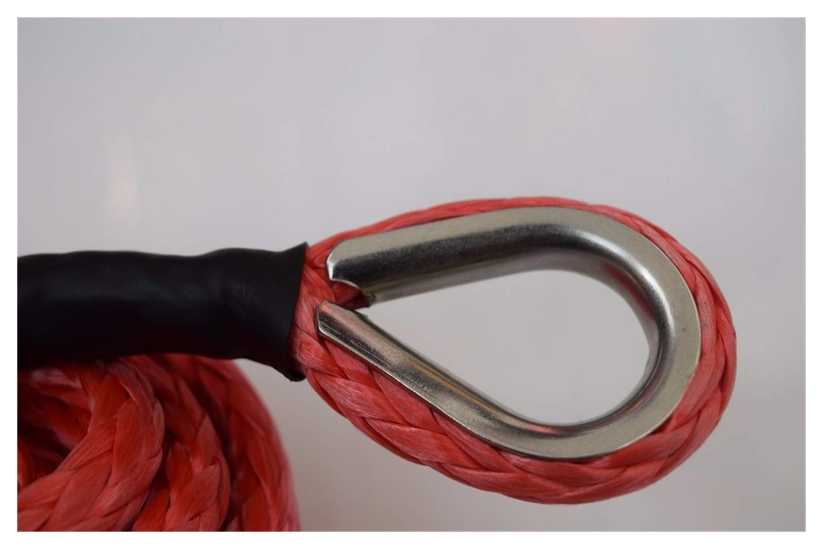 Cavo for verricello di ricambio rosso 10mm * 45m for argano, 12 corde da rimorchio della treccia, corda sintetica dell'argano, fuori strada,Elevata resistenza alla rottura