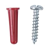 Gardner Bender AP4-K100 Plastic Conical Anchor Kit, 1/4 in. x 1 in., Red
