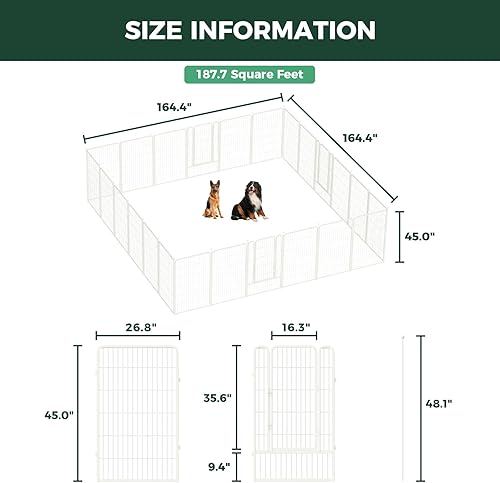 Miniatura 108 de FXW Rollick - Corralito para perros para patio, campamento con casa rodante, patentado, 50 pulgadas, 8 paneles