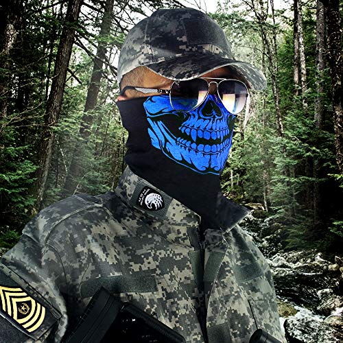 Breathable Seamless Tube Skull Face Mask Half With Shade, Dust-Proof Windproof Motorcycle Bicycle Bike Face Mask For Hiking Camping Climbing Fishing Hunting Motorcycling Headband Scarf Neckwarmer #TOP6
