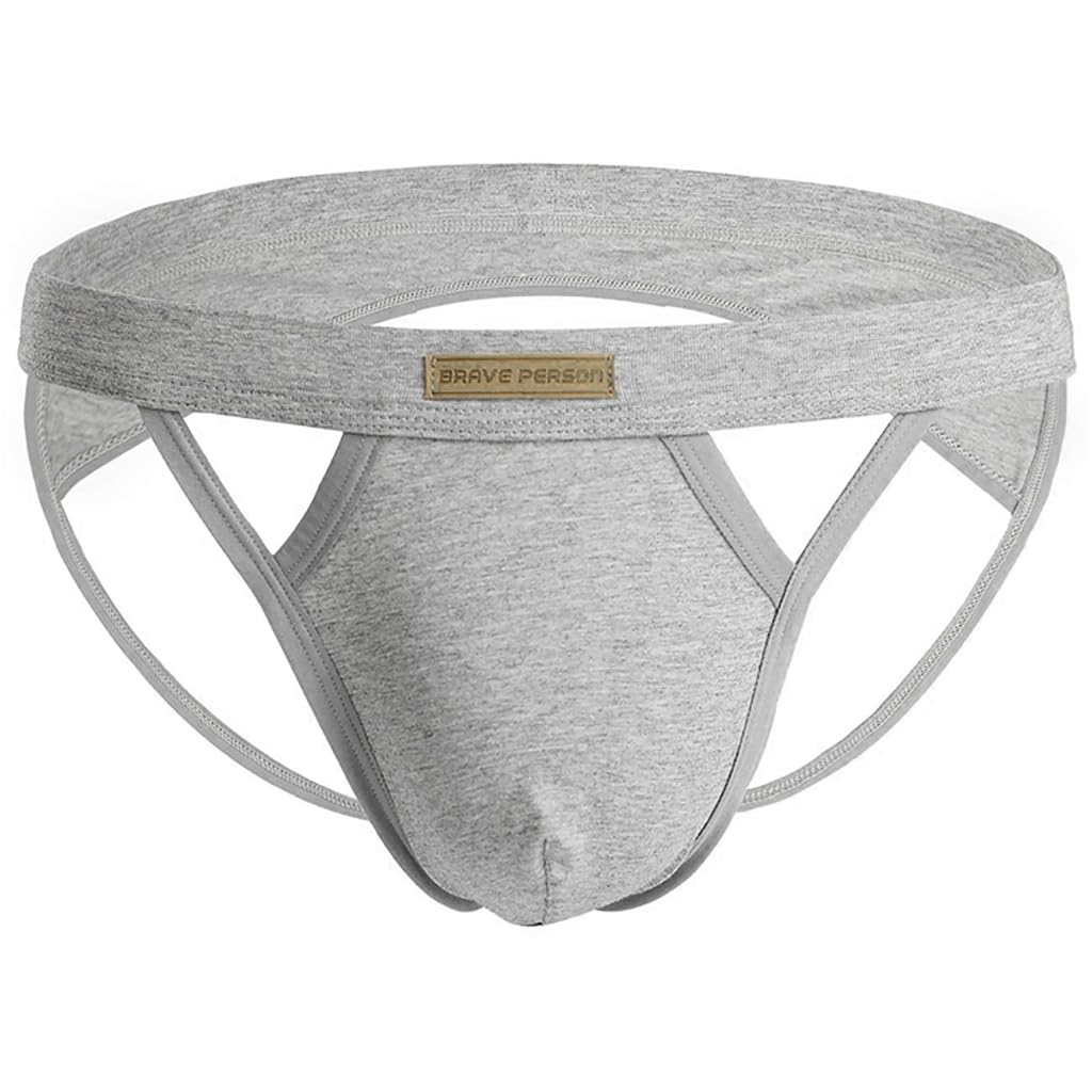 BRAVE PERSON Jock Straps - Tanga para hombre, ropa interior de algodón, vasectomía, con bolsa para copa