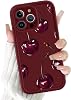 Coalbooliy Mobile Phone Case for Samsung Galaxy A54 5G Case 6.4 Inches Aesthetic Cherry Pattern Design Red Matte Cute Girls Women Protective Silicone Thin TPU Case Shockproof Camera Protection Bumper