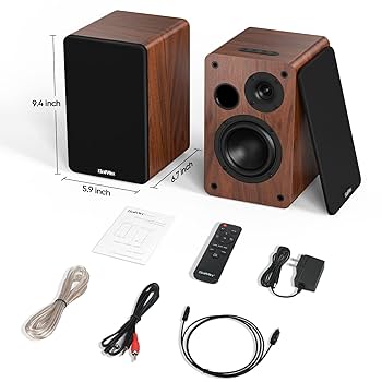 Amazon.com: Saiyin Bluetooth Bookshelf Speakers, 40W X 2