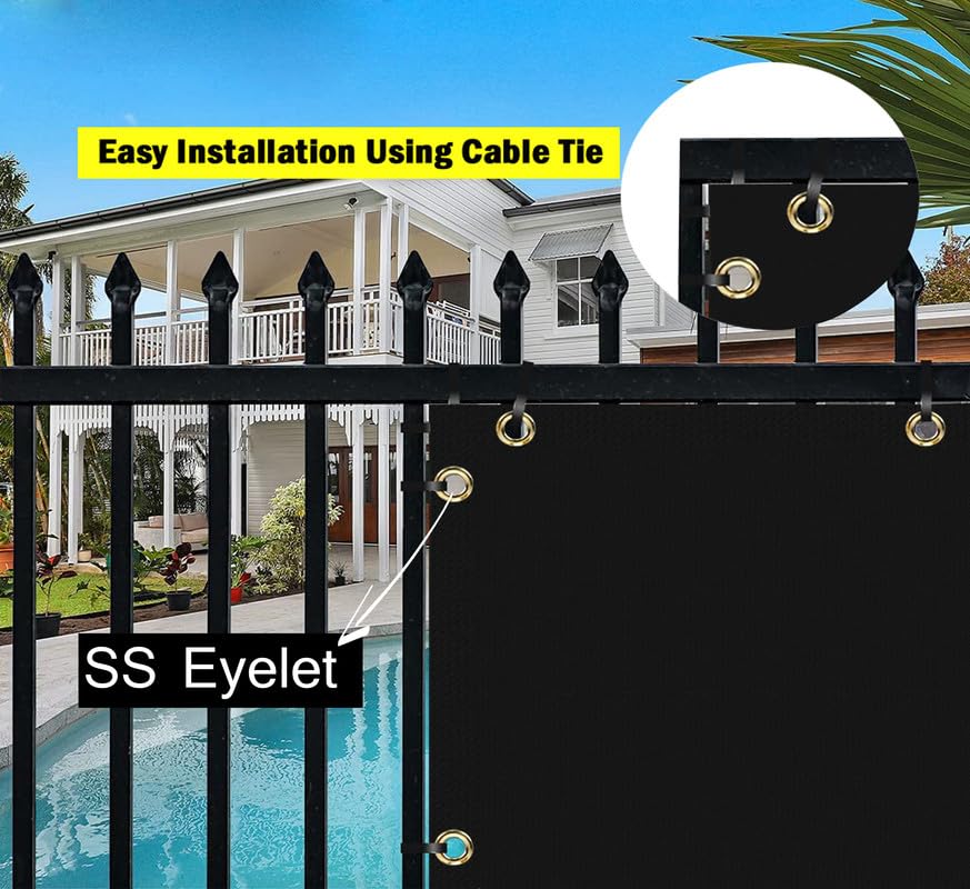 Image of HDPE Fabric Self Fold Baby Kids Safety Net Protector for Balcony & Staircase Railing Guard,Balcony Stairway Net Baby Safety Products for Indoor&Outdoor(Black Color, 0.90X2 MTR)