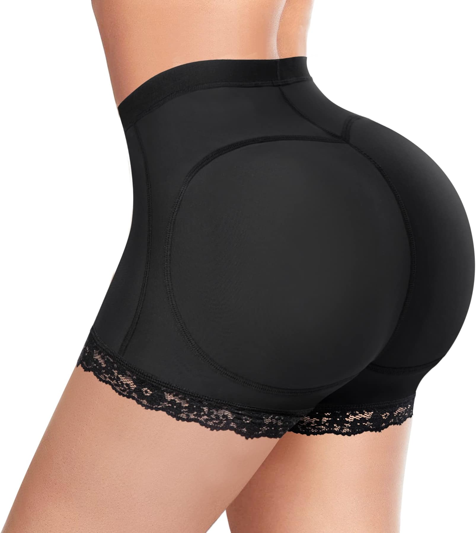 MICOHPKLEWomen Seamless Butt Lifter Booty Shorts Hip Enhancer Padded Lace Panties Underwear Boyshorts Body Shaper