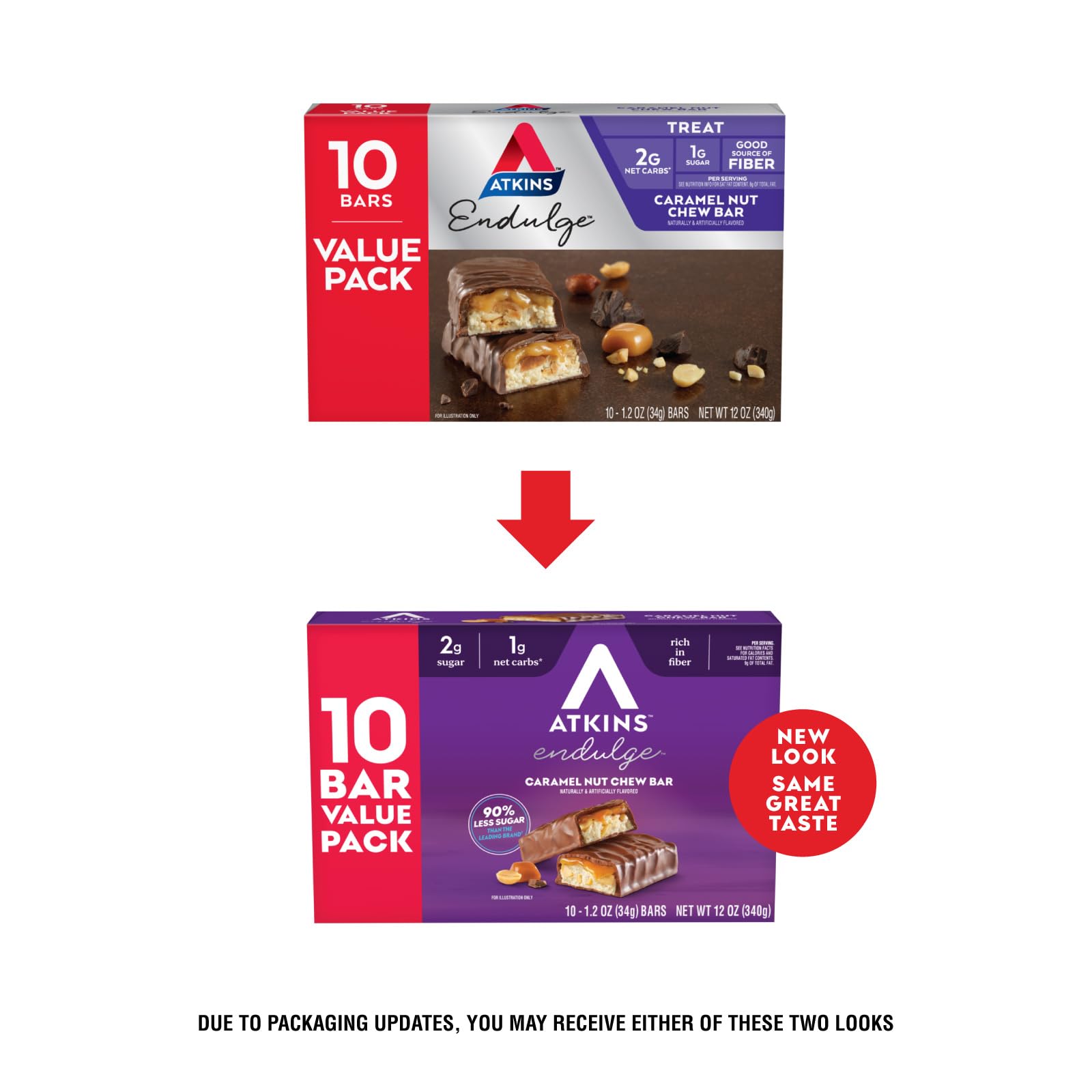 Atkins Endulge Caramel Nut Chew Bar, 2g Sugar, 10 Count — Amazon image 3