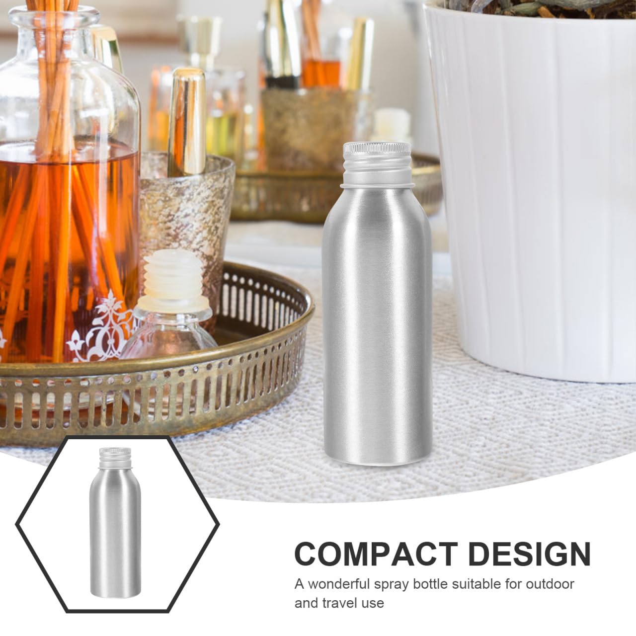 3 Pack 100ml Aluminium Travel Bottles with Caps - Image 4