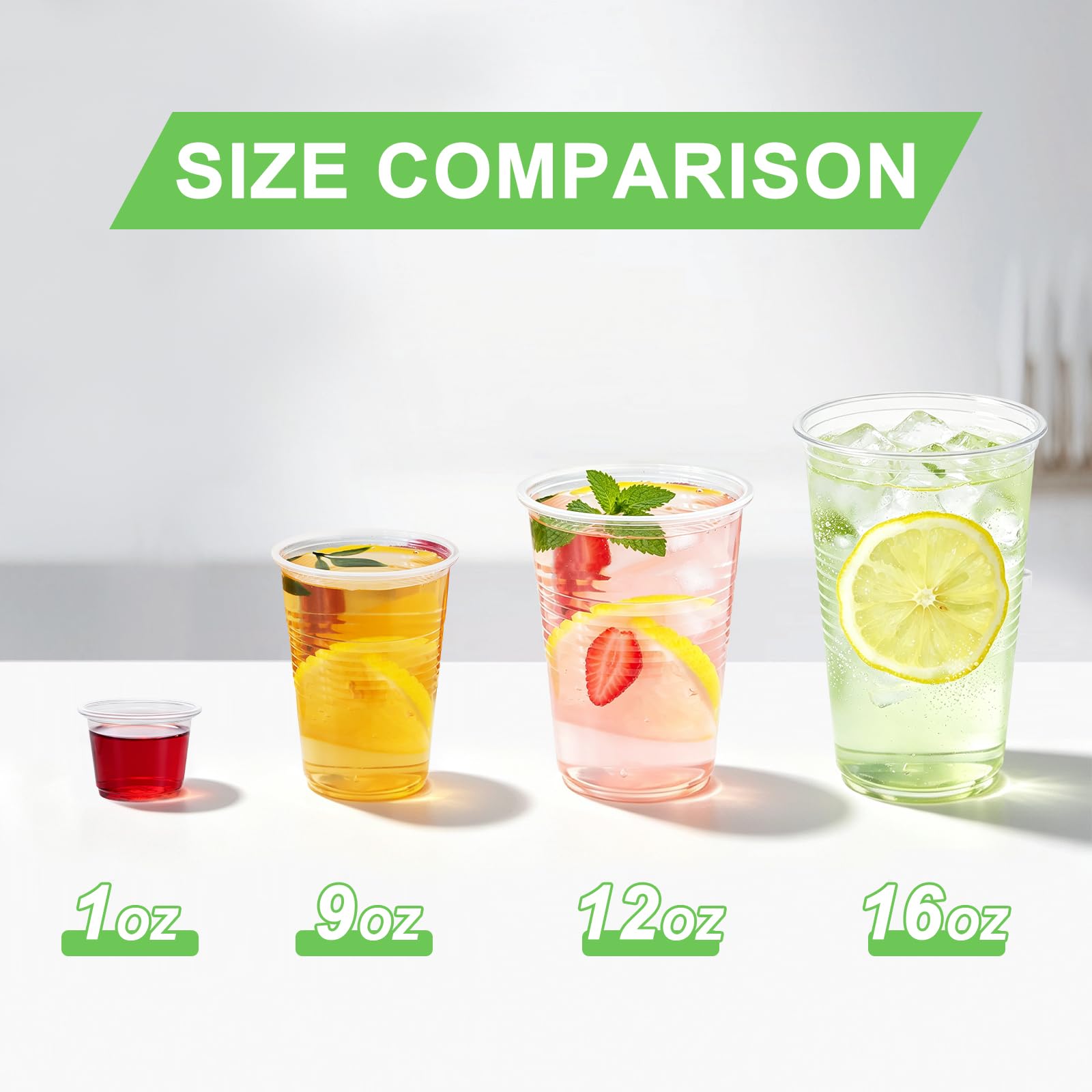 300 Clear Plastic Cups - 12oz Disposable Drinkware -4 300 Clear Plastic Cups - 12oz Disposable Drinkware -4