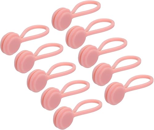 MECCANIXITY Clips magnéticos para cables de 4.3 x 0.6 pulgadas, color rosa, organizador de cables magnéticos, lazos reutilizables para el hogar,