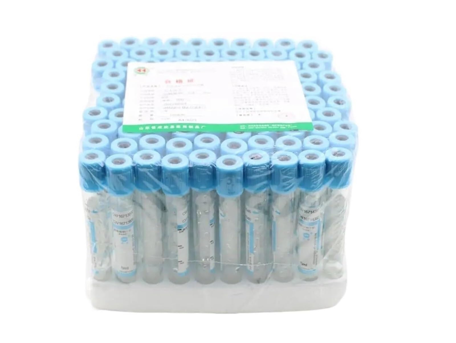 100 pezzi tubo in plastica al citrato di sodio per coagulazione, sterile, a pressione negativa, tappo blu, tubo anticoagulante PRP (Colore: 5ml PET)