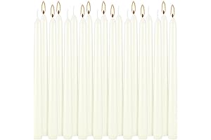 30 Pack Ivory Taper Candles 10" | Dripless & Unscented | Tall...