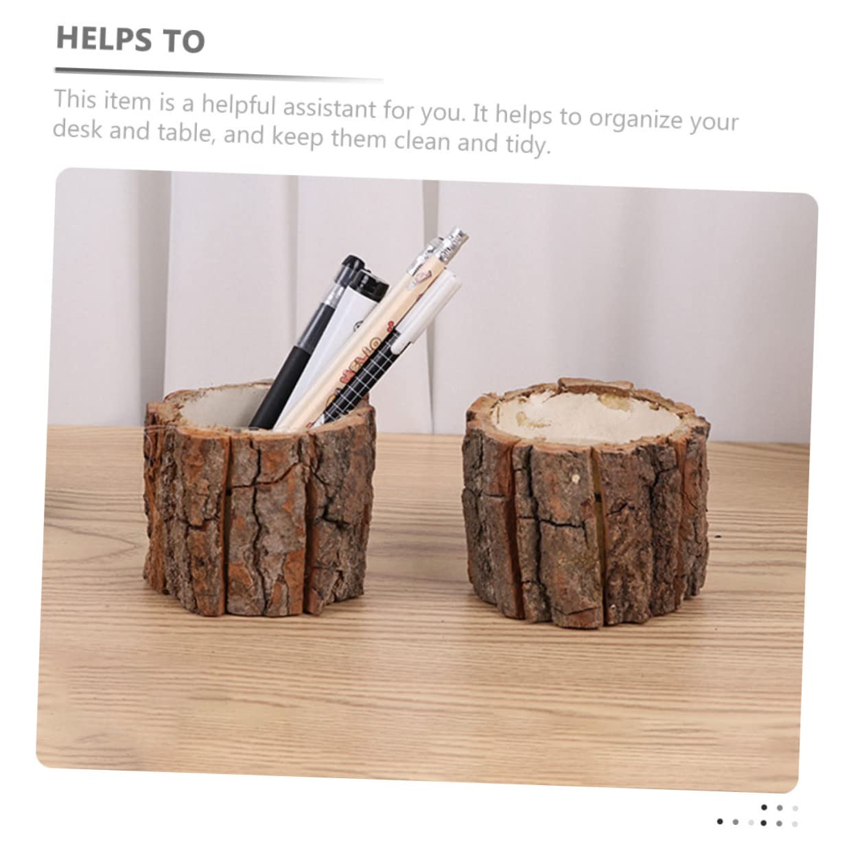 HOMSFOU 3 Piezas Portalápices De Madera Organizador De Escritorio Para Bolígrafos Contenedor De Estilo Sencillo Hogar Portalápices Prácticos Para Oficina