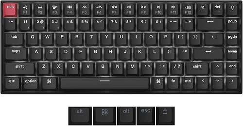 Keychron K2 QMK Wireless Mechanical Gaming Keyboard, 75% Layout with Super Red S