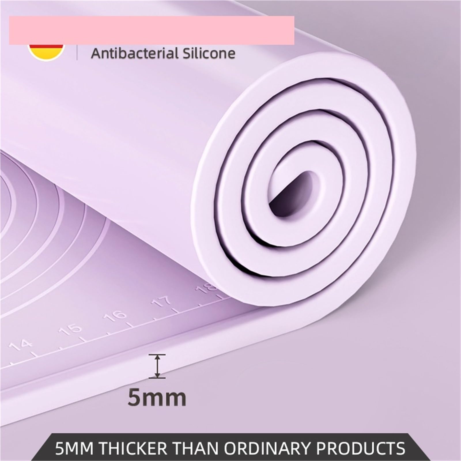 Backmatte Silikon Große Silikon-Knetmatte/Backmatte (70 x 50 cm / 60 40 cm), 5 mm dick, antihaftbeschichtet, wiederverwendbar, Küchenzubehör(70x50CM)