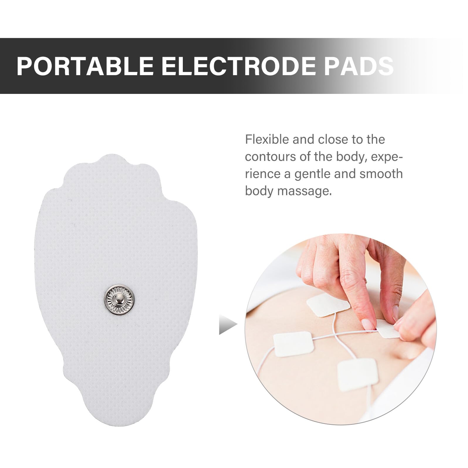 minkissy 50 Stück 10 Stück Selbstklebende Elektrodenpads aus Weißem Silikongel Kompakte Massagepflaster für Muskelstimulator Physiotherapeutische Geräte Tragbare Schmerztherapie im Haushalt