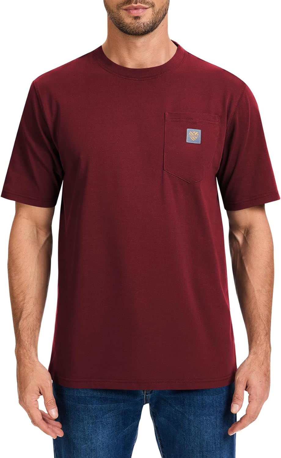 Men's Loose Fit Heavyweight Short-Sleeve Pocket Work T-Shirt (Regular&Tall)