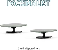 Vista 6 de PSLER Espejo de punto ciego convexo redondo de 2 pulgadas, sin marco, 360 de gran angular con parte trasera autoadhesiva para automóvil, SUV