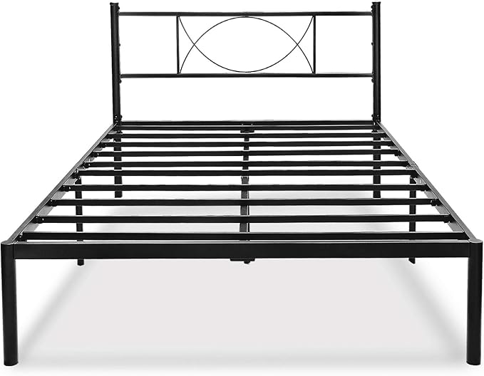 HAAGEEP Full Bed Frame with Headboard No Box Spring Needed