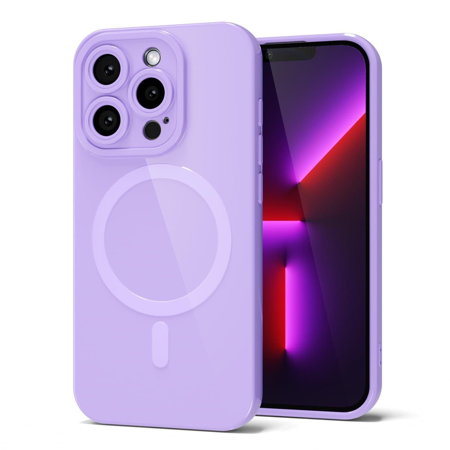 Coque iPhone 13 Pro Svanove en silicone violet compatible Magsafe fine - 8