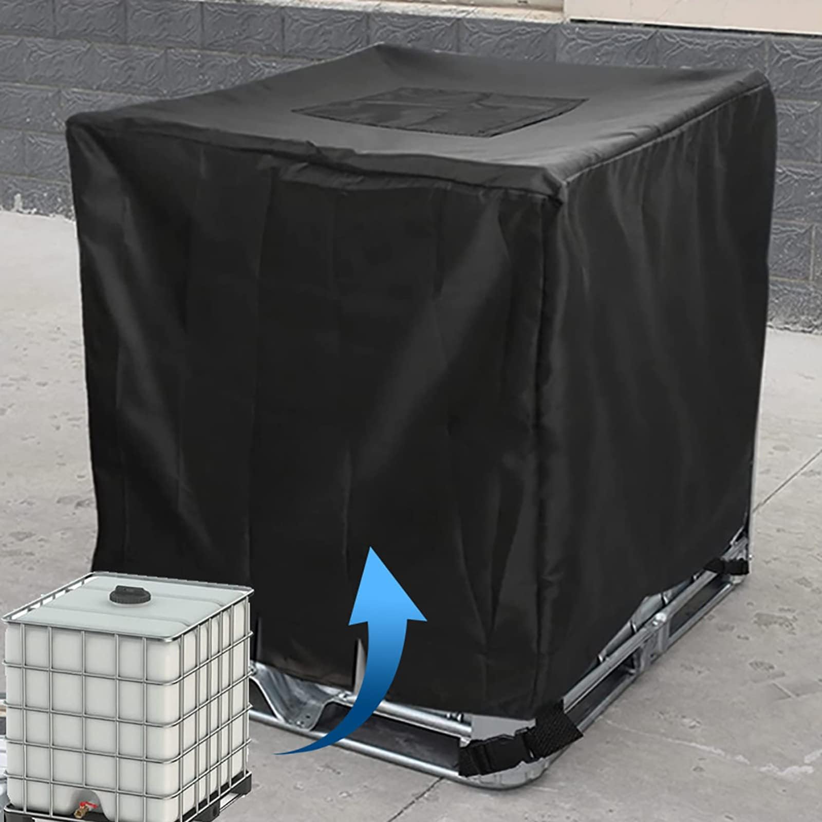 IBC - Cubierta para depósito, protector impermeable para 300L/600L/800L/1000L bronceado de agua, tela de buey 210D, tial IBC Sto Solut