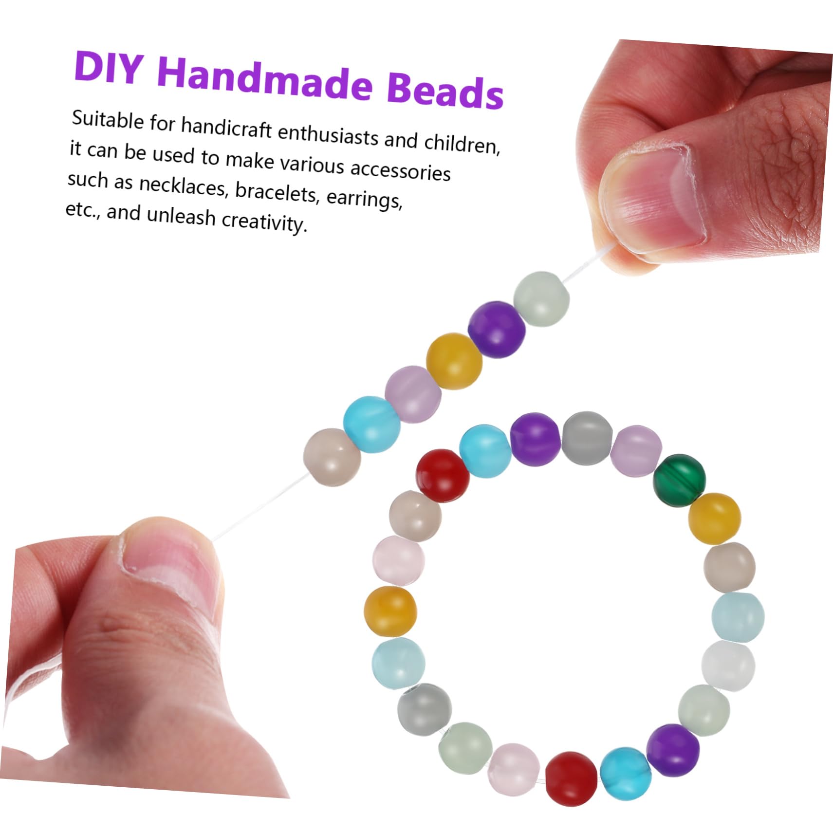 Cuentas de Joyería de Vidrio Redondas 8mm, 600 Piezas