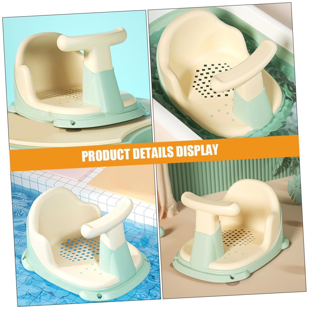 DECHOUS Shower Chair with Anti-Slip Base Soft Ergonomic Bath Seat for Boy Girl Sitting Up Safe Stable Design Suitable for Newborns and Comfortable Bath Support Seat