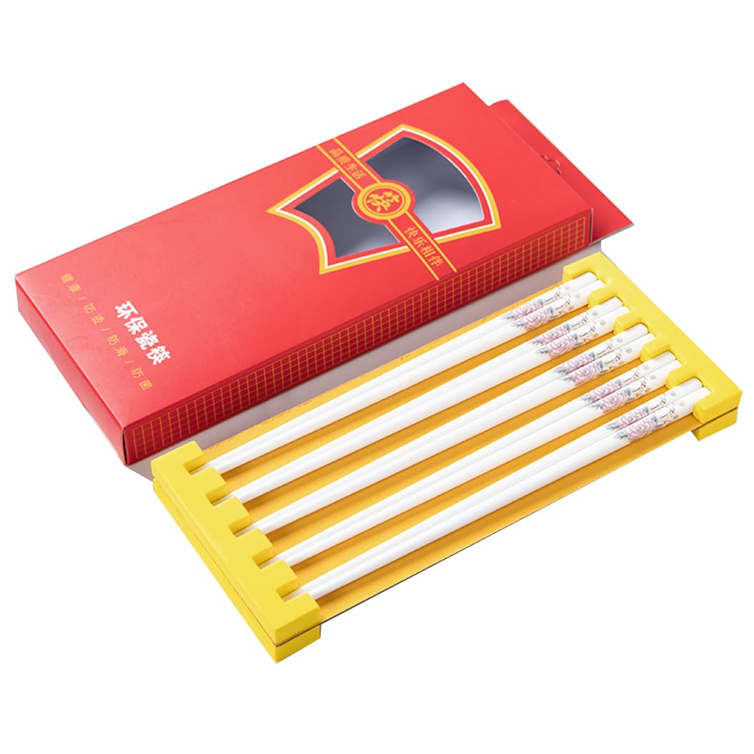 Jeu de baguettes, Coffret cadeau de baguettes en porcelaine réutilisables qualité supérieure, 10 paires avec étui
