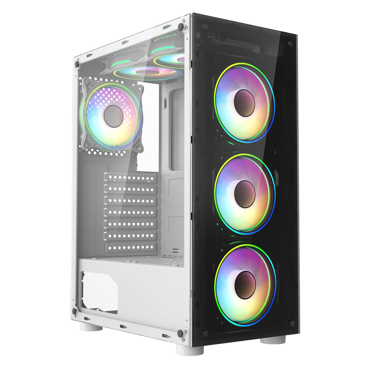 Gaming PC Tower: Intel Core i5-10400F, 16GB RAM, RTX 3050 6GB, 1TB SSD, 500W 80+ PSU, White 6 Fan RGB Case, WiFi, Windows 11 – High Performance Gaming Setup