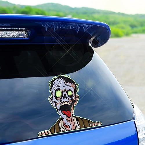 Miniatura 3 de Adhesivo de zombis de terror de Halloween para autos, Vesvory 2 calcomanías de zombis de terror, calcomanías de vinilo para automóviles,