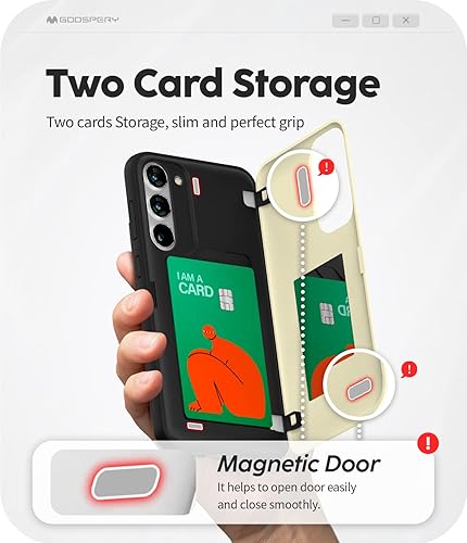 Miniatura 782 de GOOSPERY Parachoques magnético para puerta compatible con Galaxy S23, tarjetero tipo cartera, cierre automático, protección de doble capa resistente