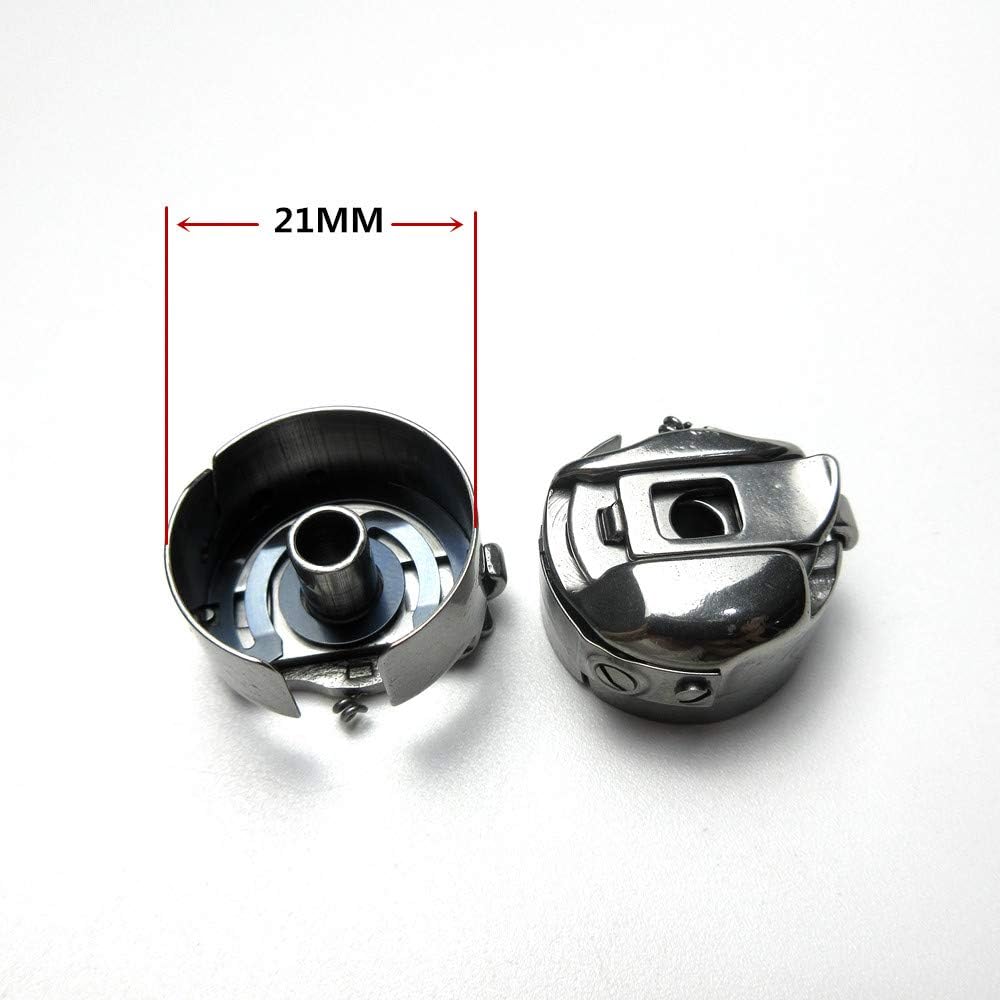 evernice 48 Pcs Small L Size Pigtail Embroidery Bobbin Cases for Barudan Melco SWF Tajima