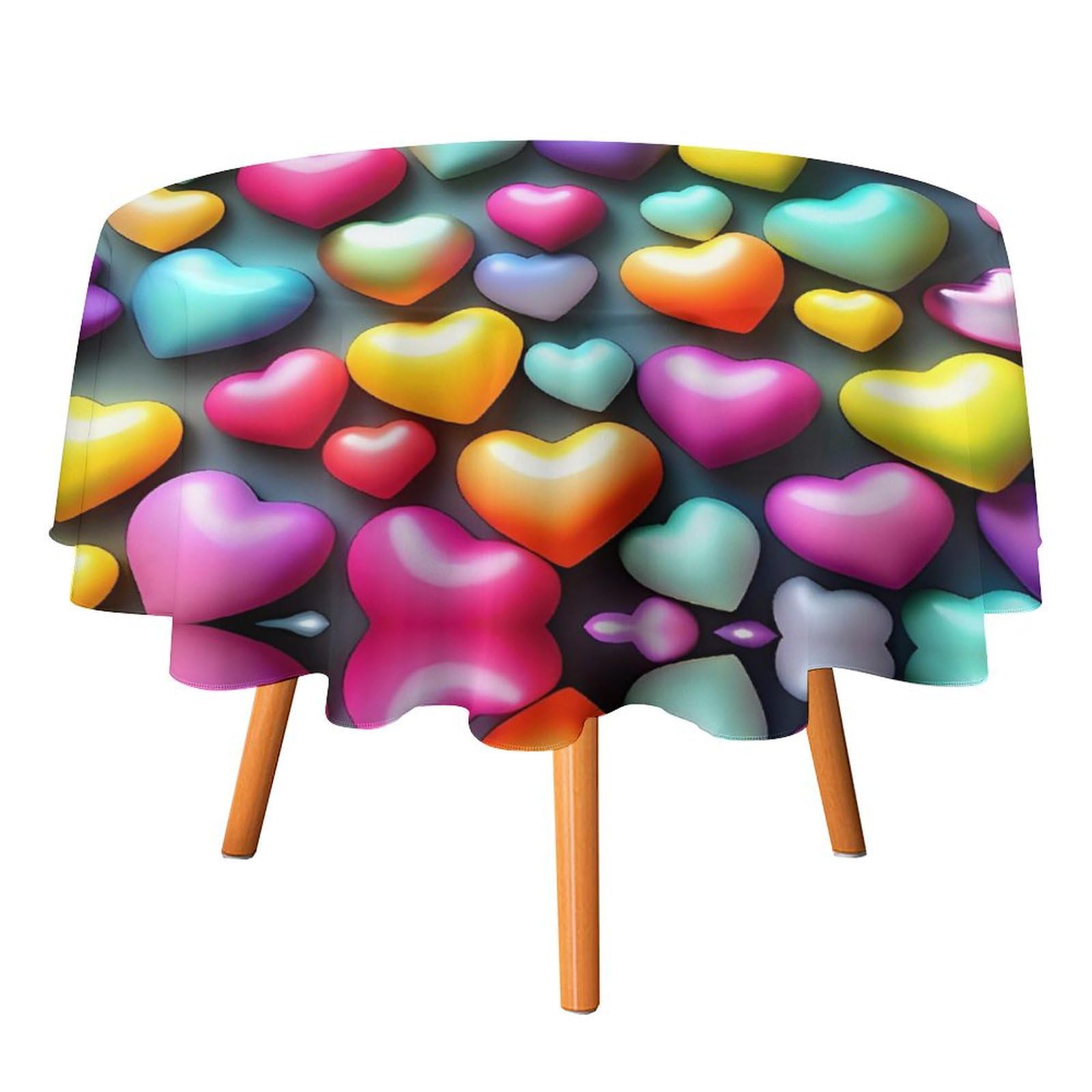 Nappe ronde arc-en-ciel 178cm en polyester lavable