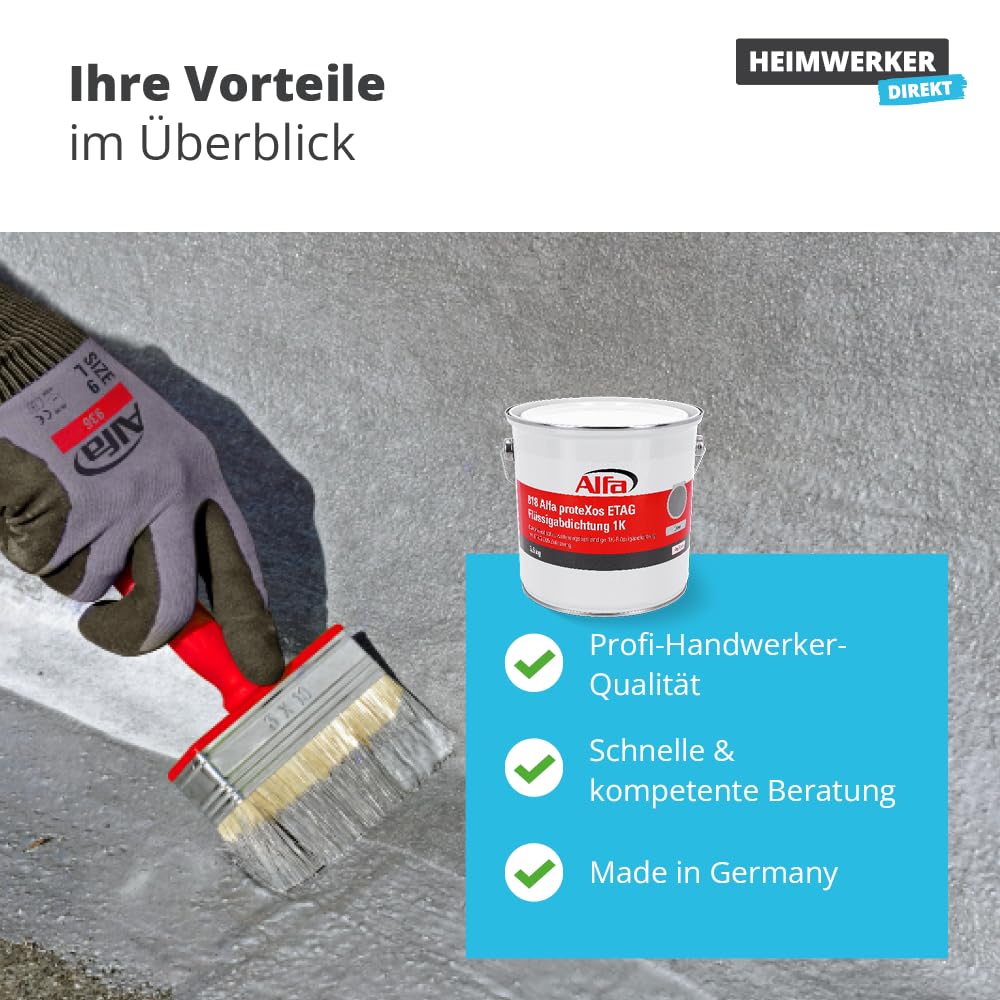 3,5 kg Alfa proteXos ETAG Flüssigabdichtung 1K silbergrau – Dachabdichtung | Profi-Qualität - UV- und witterungsbeständig - wasserdampfdiffusionsfähig - Made in Germany