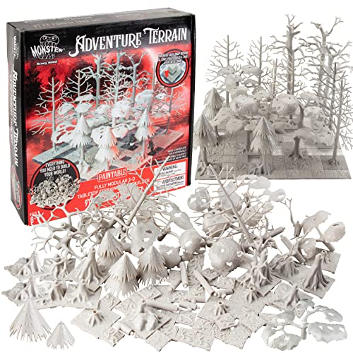 Monster Adventure 3D Dungeon Builder - 91pc Paintable Forest Set
