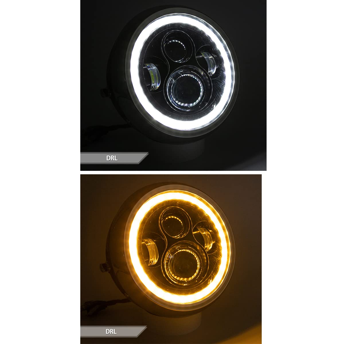 Faro anteriore del motociclo Faro anteriore del motociclo da 7,5 pollici a LED per fari Cafe Racer Bobber Chopper