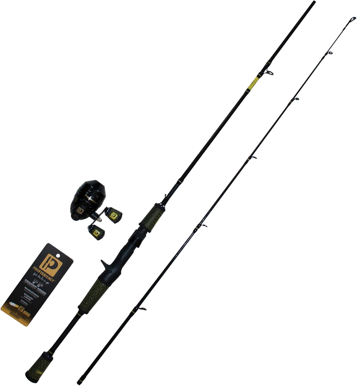 ProFISHiency: 5'6" Bumblebee Spincast Combo | IM7 Graphite Rod | Metal Covered | 4.1:1 Gear Ratio Reel | Pre-Spooled w/ 6lb line