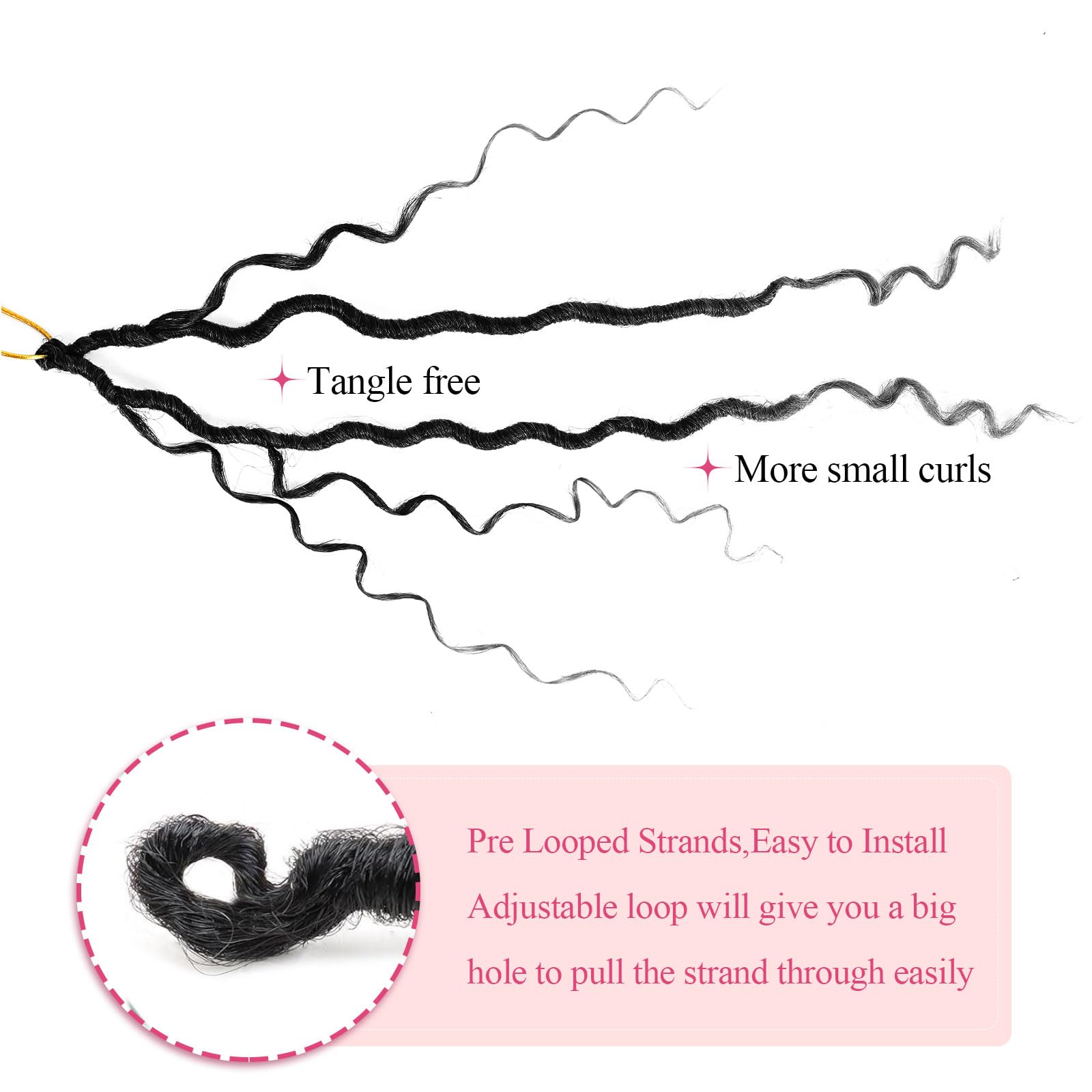 8 Packs Fausse Locks Crochet Braids 14 Inch River Faux Locks Crochet Hair Meches 12Supports/Paquet 1B Goddess Locs Crochet Braids Hair Extensions (1B#)